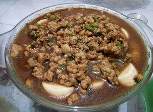 Foto resep Tahu telur kukus daging cincang (steam tofu savory egg custard)