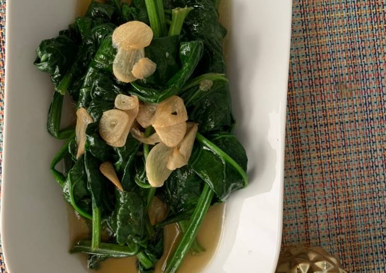 Cah bayam bawang putih