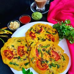 A picture of Oats Moong Dal Chilla.