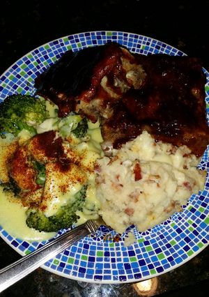 A picture of Brad's Siracha brown sugar bbq ribs.