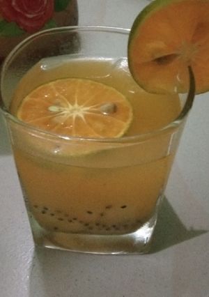Foto resep Es jeruk selasih