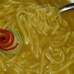 A picture of Home made atta noodles.