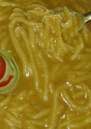 A picture of Home made atta noodles.