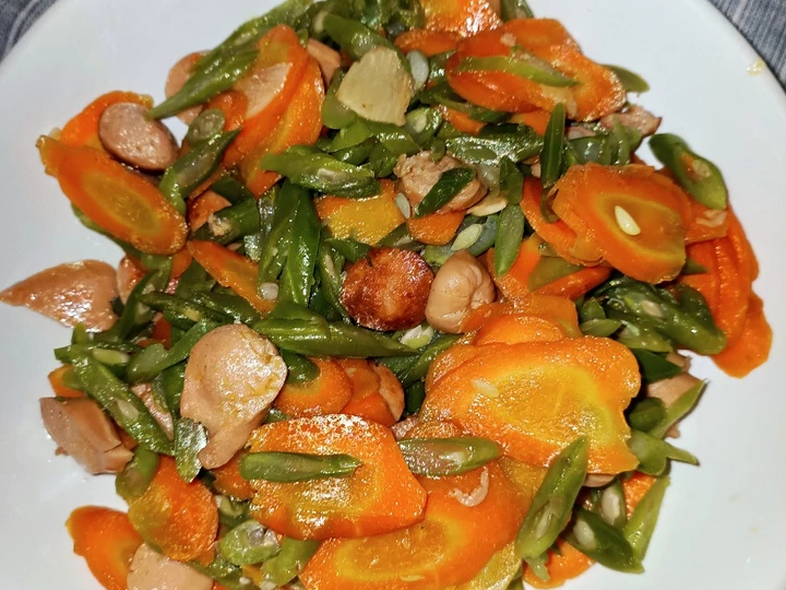 Cara Mudah Menyiapkan Resep 27. Tumis Wortel Buncis Sosis yang Enak Banget Anti Ribet, Mantap