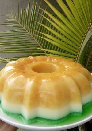 Foto resep Puding Labu Susu Pandan