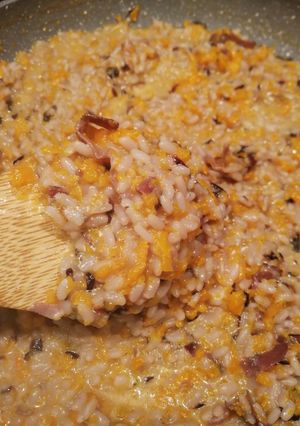 Foto di Risotto con zucca, radicchio e speck