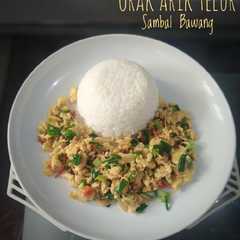 A picture of Orak Arik Telur Sambal Bawang.