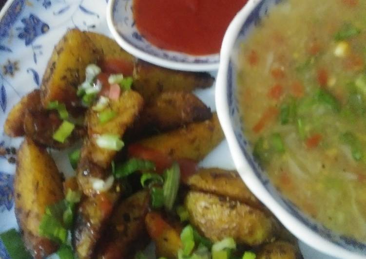 Recipe of Speedy Roasted potatoes with soup