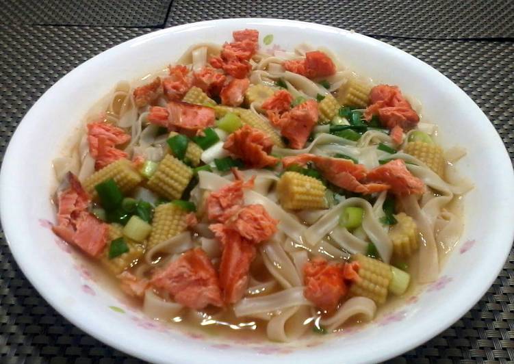 Easiest Way to Prepare Super Quick Homemade Salmon Noodles Soup