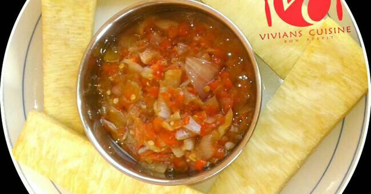 Fried Yam and Pepper Sauce Recipe by Vivians Cuisine Cookpad