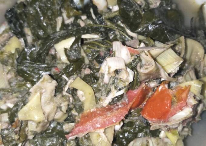 Cara Membuat Tumis pedas jantung pisang daun ubi Irit Untuk Jualan