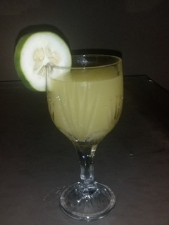 A picture of Pineapple nd cucumber drink.