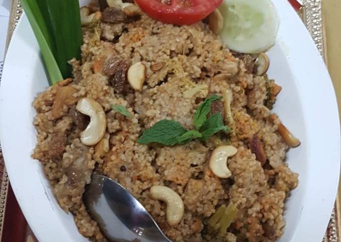 Kuthiraivali mutton and brocolli biriyani