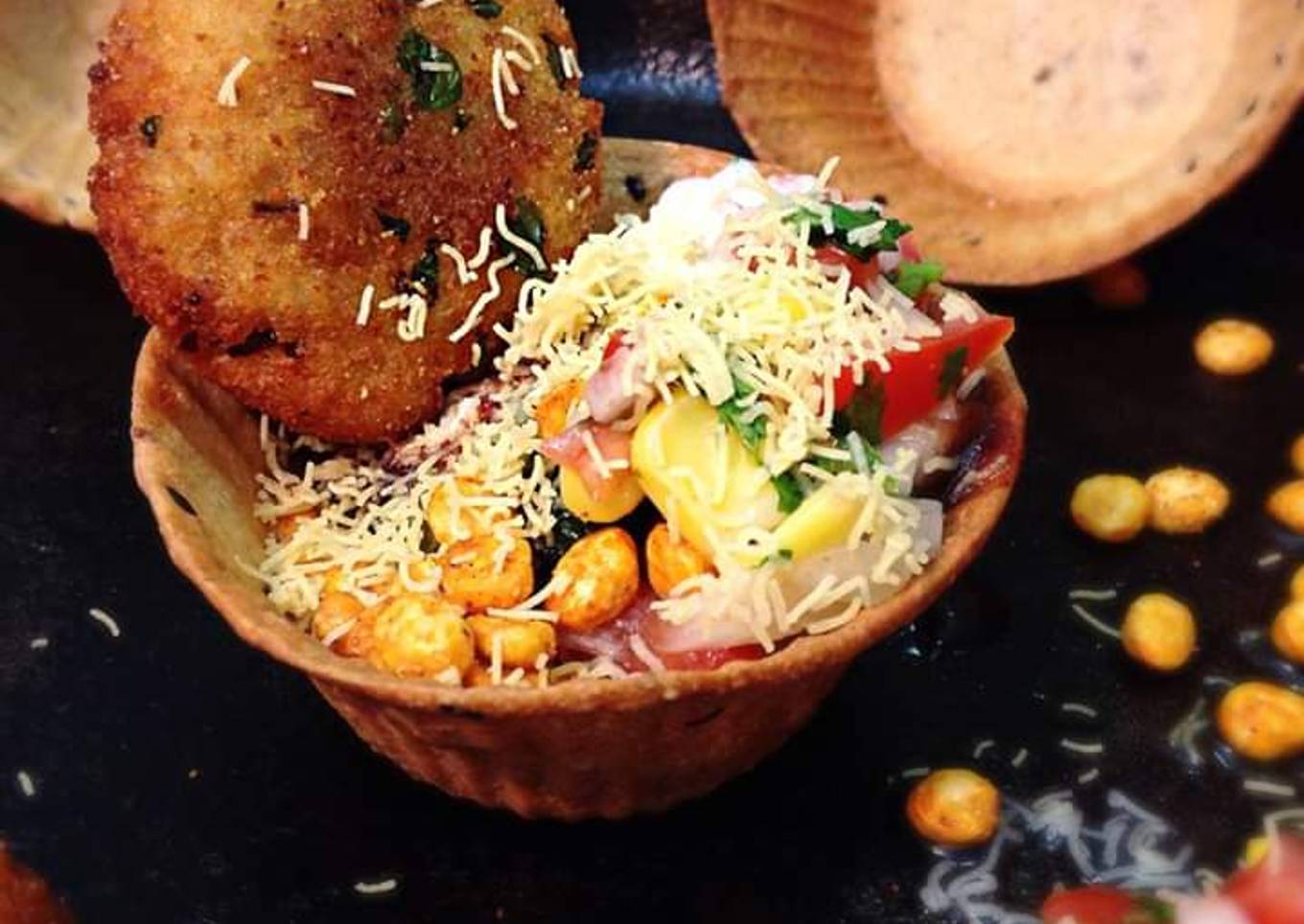 Potato Coins Katori Chaat