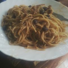 A picture of Stewed supergetti#theme challange.