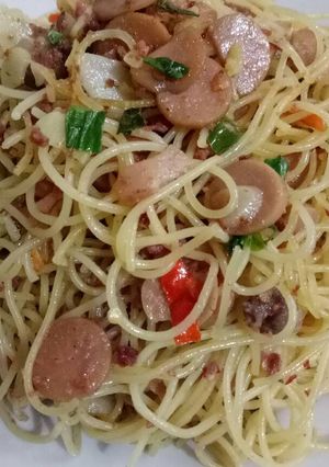 Foto resep Spagethi aglio olio simple buat bekal