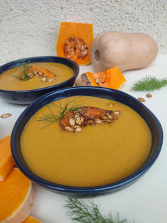Foto de Sopa cremosa de Abóbora Manteiga, Assada
