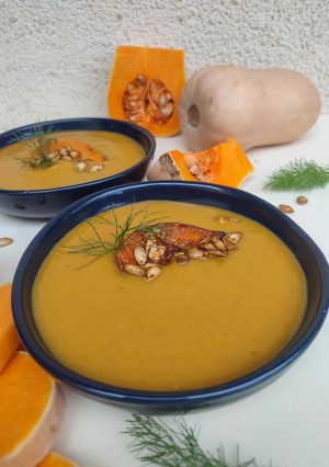 Foto de Sopa cremosa de Abóbora Manteiga, Assada