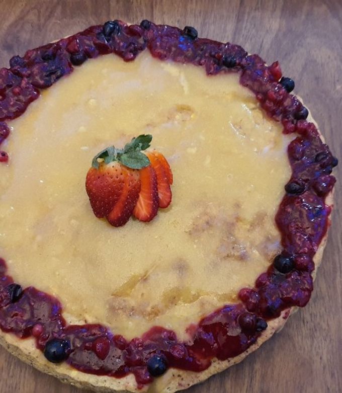 Una foto de Torta express de naranja sin gluten sin lácteos sin azúcar