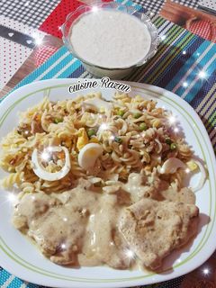 صورة لوصفة سلاطة مكرونة مع سكالوب