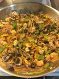 Camarones con vegetales y Teriyaki