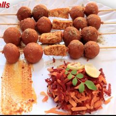Beetroot balls A picture of Beetroot balls.