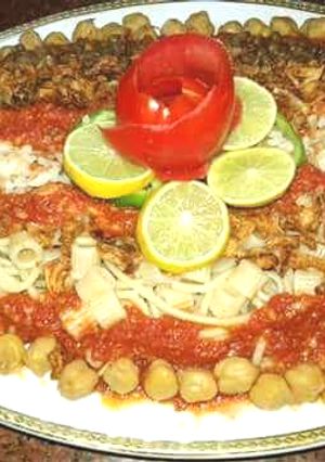 صورة لوصفة الكشري المصري بكل تكاته