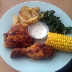 A picture of Vickys Oven-Fried Chicken, GF DF EF SF NF.