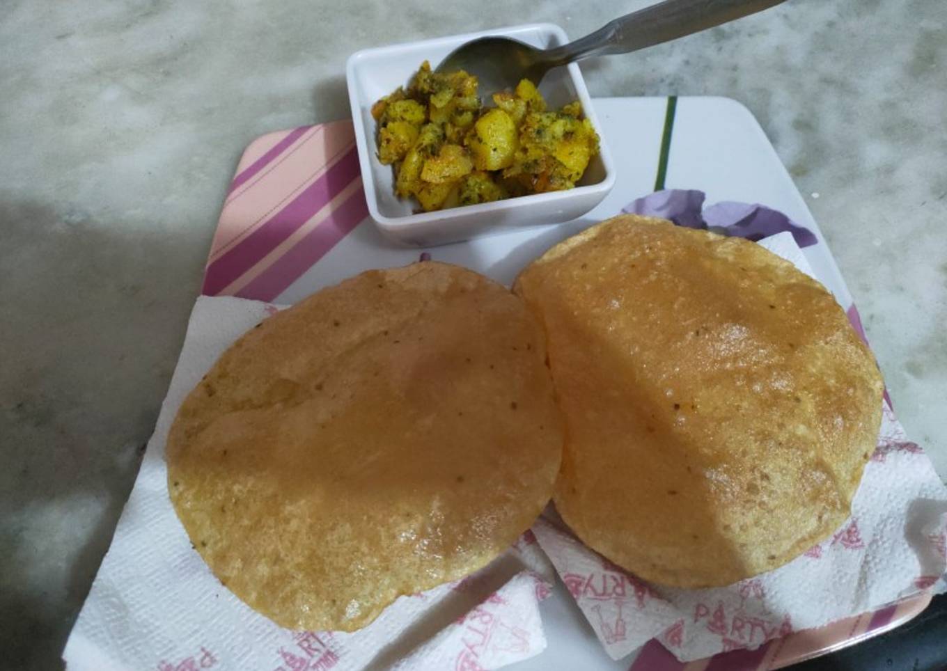 Methi Aloo with poori