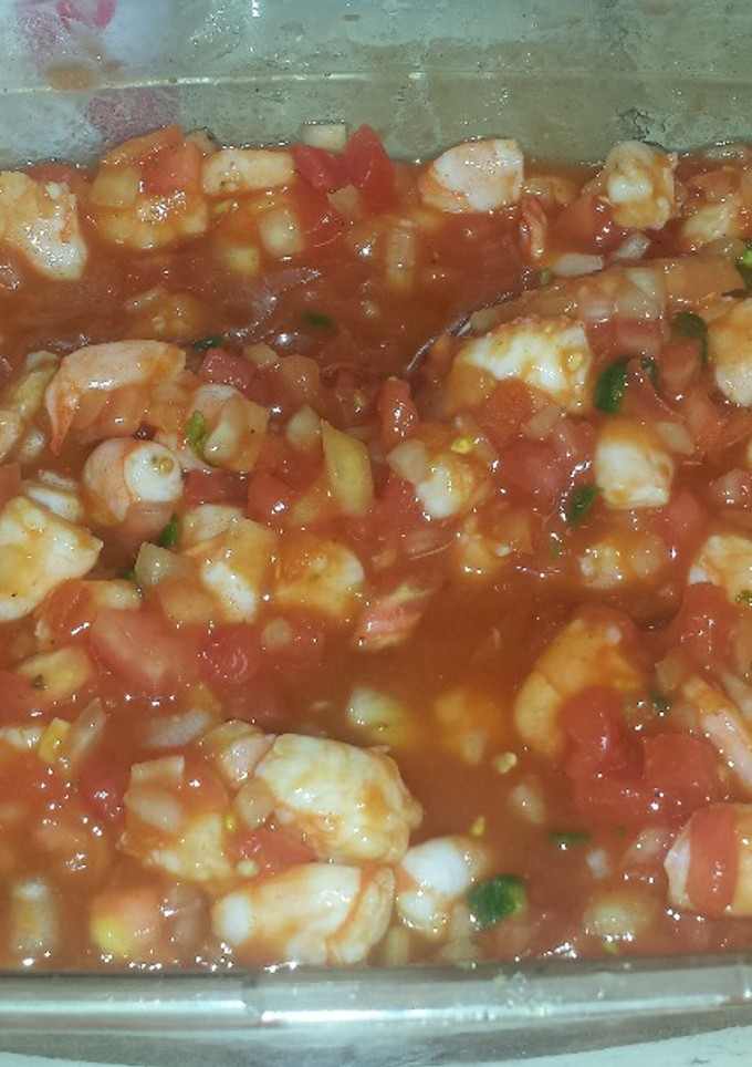 Una foto de Ceviche de camarón estilo guerrero 