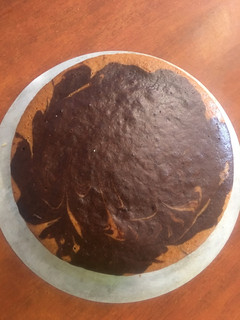 A picture of Eggless lemon marble cake.