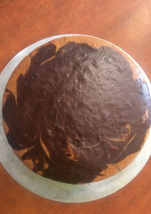 A picture of Eggless lemon marble cake.