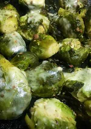 Una foto de Repollitos de Bruselas al horno