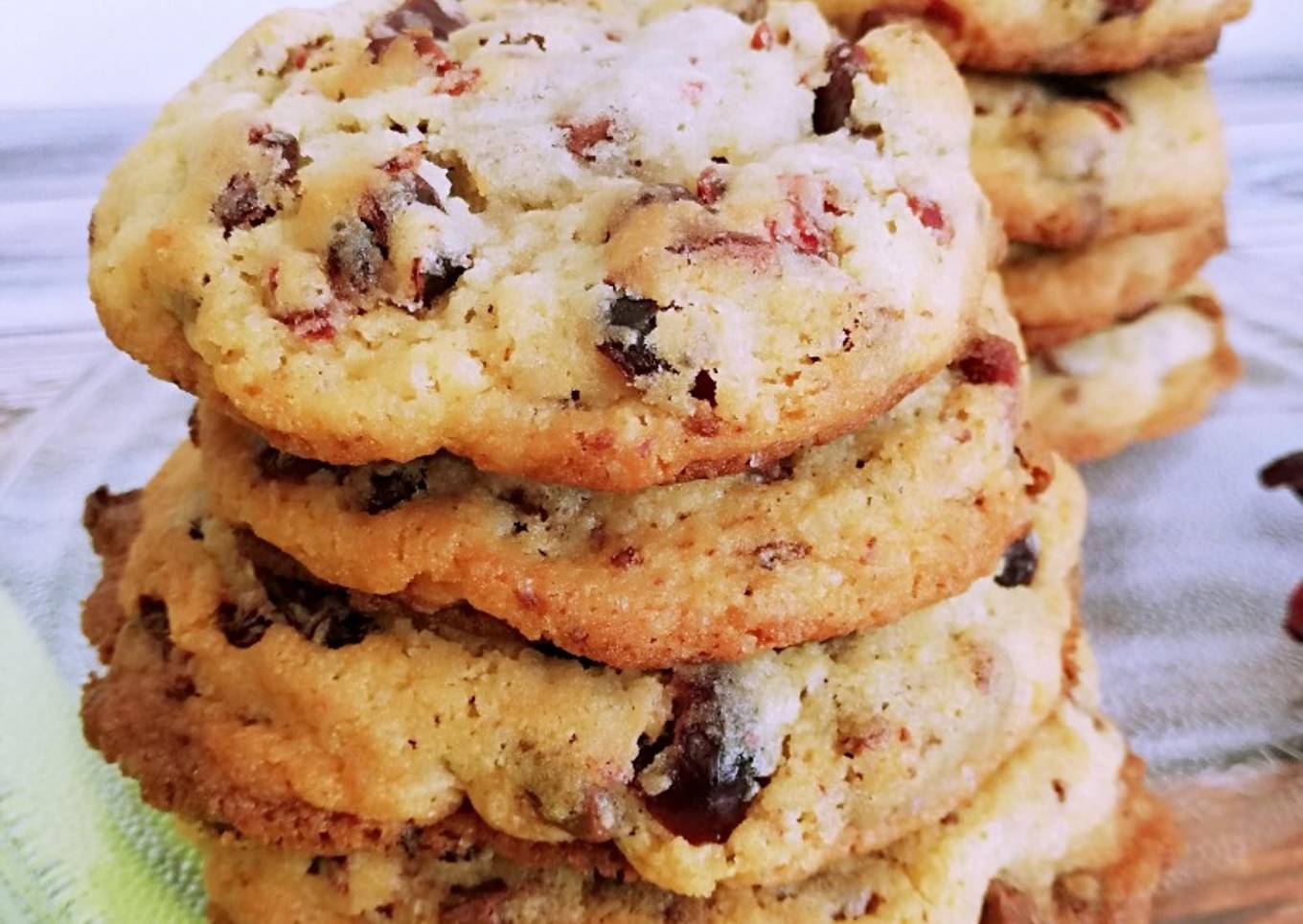 Big cookies aux cranberries et chocolat au lait