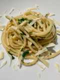 Buttery Lemon Pasta with Almonds and Arugula