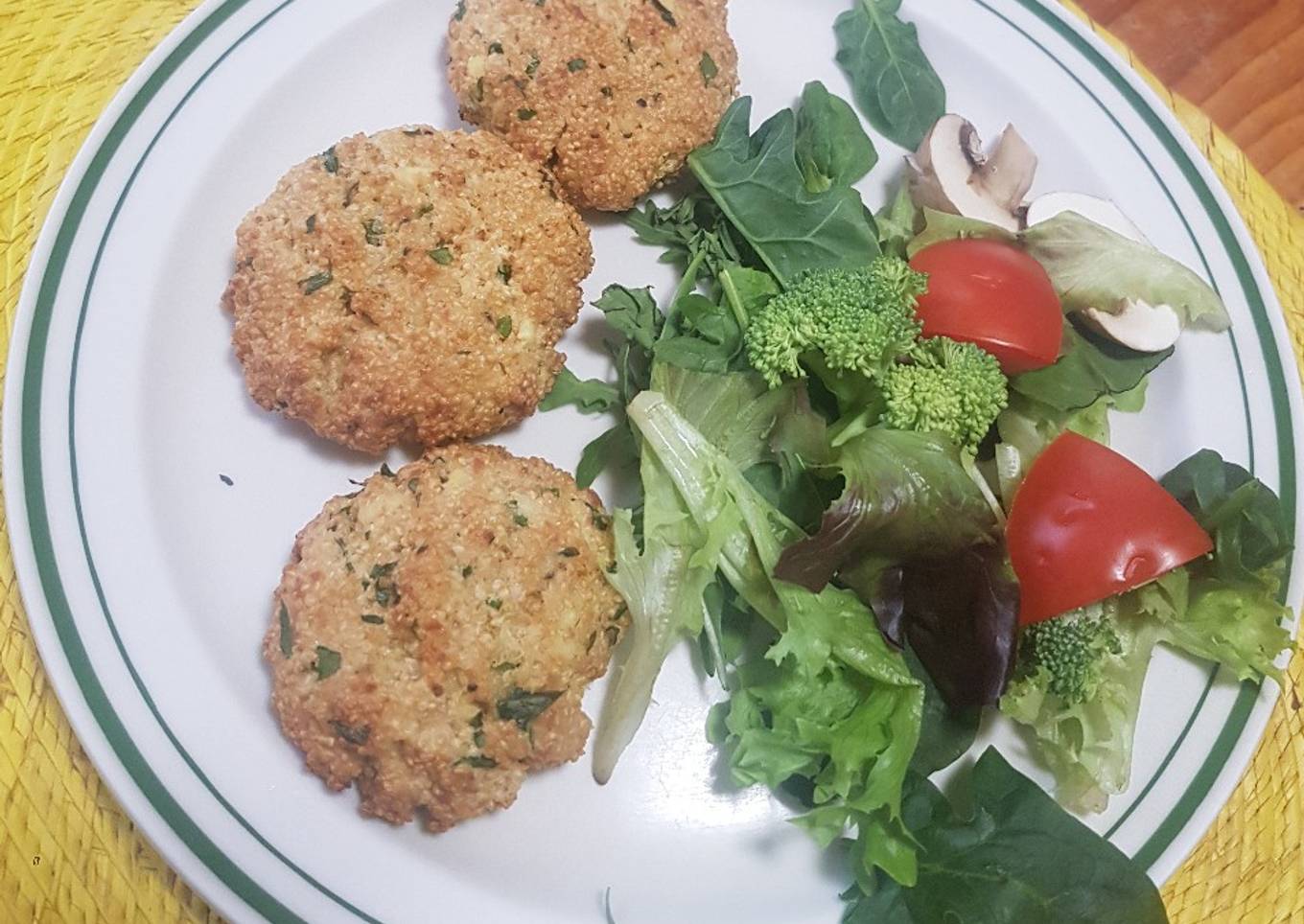 Tortitas de amaranto con requesón en freidora de aire