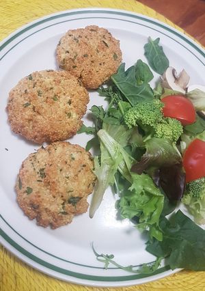 Una foto de Tortitas de amaranto con requesón en freidora de aire