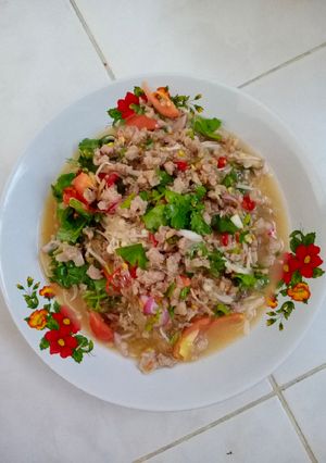รูปของ ยำเส้นแก้วใส่หมูบด (keto)