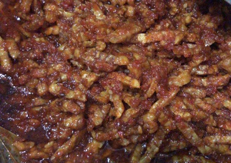 Proses memasak Tempe oreg / tempe balado Anti Gagal