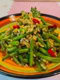 Riso integrale con fagiolini e peperoncino