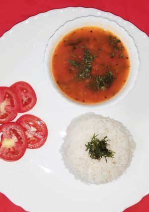 A picture of Tomato Rasam.