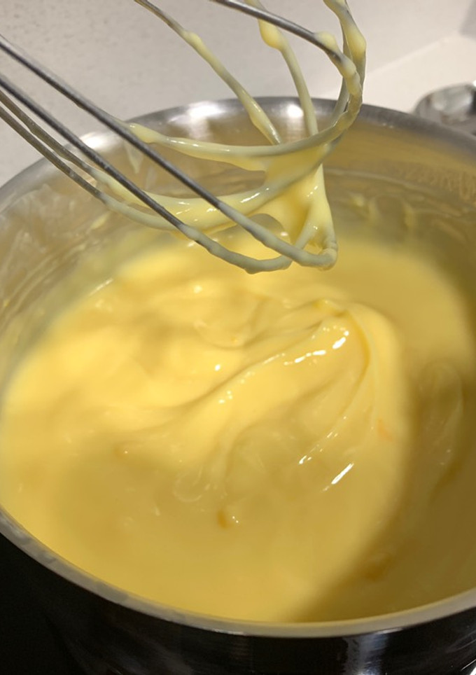 Una foto de Crema pastelera de naranja fácil y sin azúcar