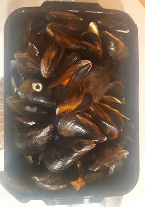 Una foto de Mejillones al vapor con limón