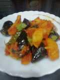Potato and small eggplant