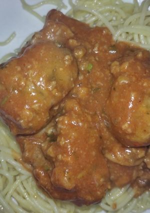 Una foto de Fideos con albóndigas