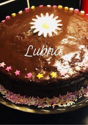 A picture of Chocolate, Date Cake with Chocolate Ganache.