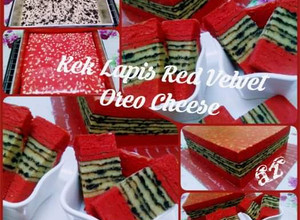Gambar Kek Lapis Red Velvet Oreo Cheese