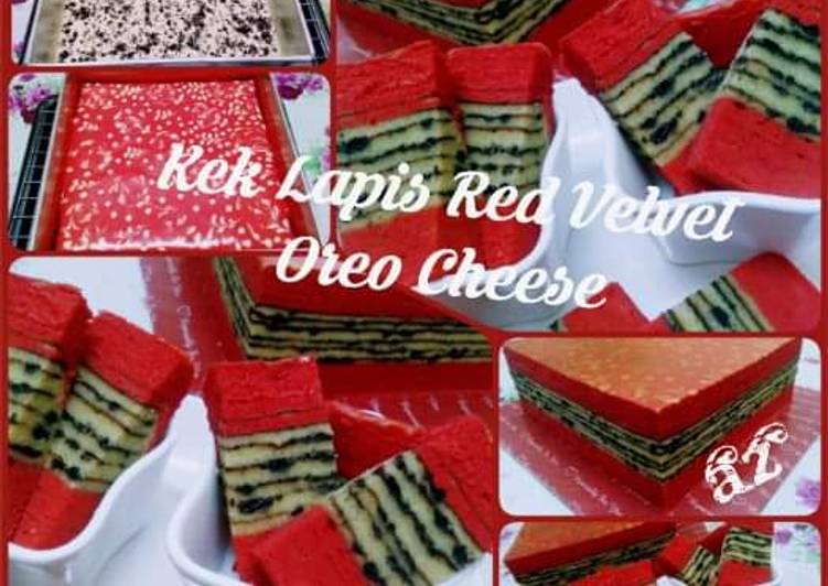 Cara Mudah Memasak Kek Lapis Red Velvet Oreo Cheese yang Praktis