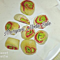 Homemade Multi-colored cookies A picture of Homemade Multi-colored cookies.