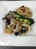 GREEK CHICKEN ROULADES WITH WHITE WINE SAUCE